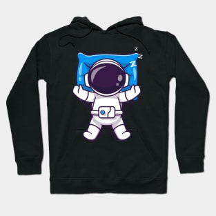 Cute Astronaut Sleeping On Pillow Cartoon Hoodie